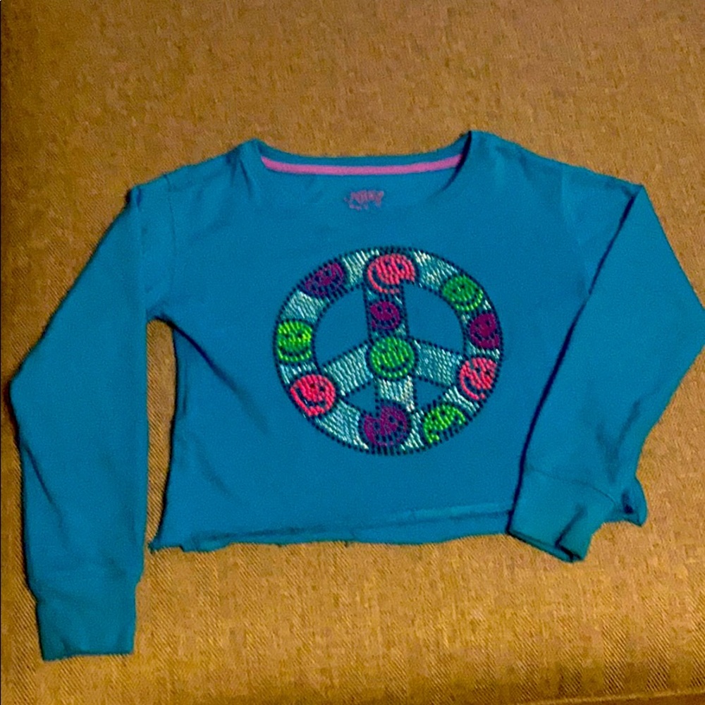 Justice cropped sweatshirt size L 12